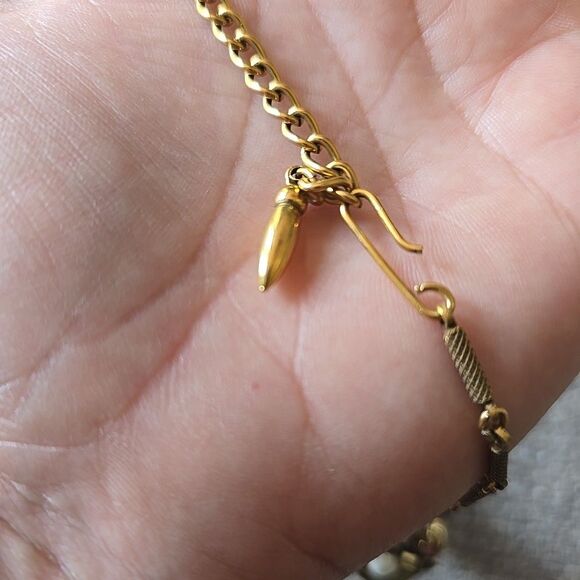 1960s Coro Necklace Gold Tone Faux Pearl Crystals Rhinestone 16.5" Adjustable - Picture 9 of 10